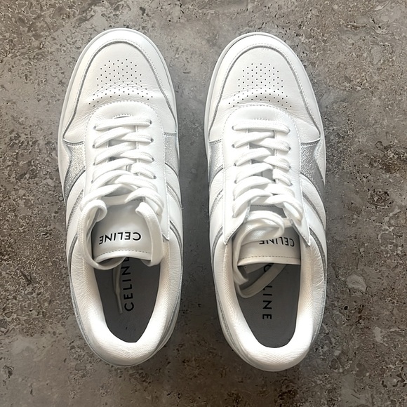 Celine Low Wave Lace-Up Sneaker, Optic White/Silver Size 41 in Box +DustBag $750 - Picture 4 of 16